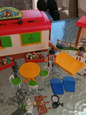 Playmobil Country Camping Set with Caravan and Pony like new