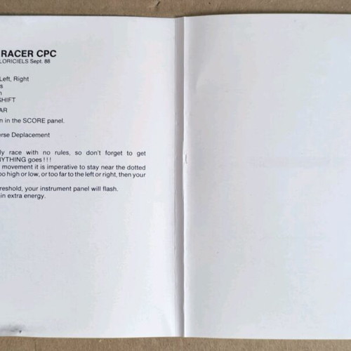 Space Racer (Loriciels) Amstrad Disk used