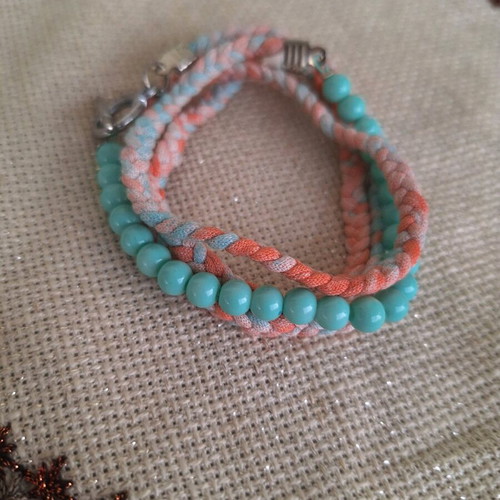 five-row bracelet blue orange