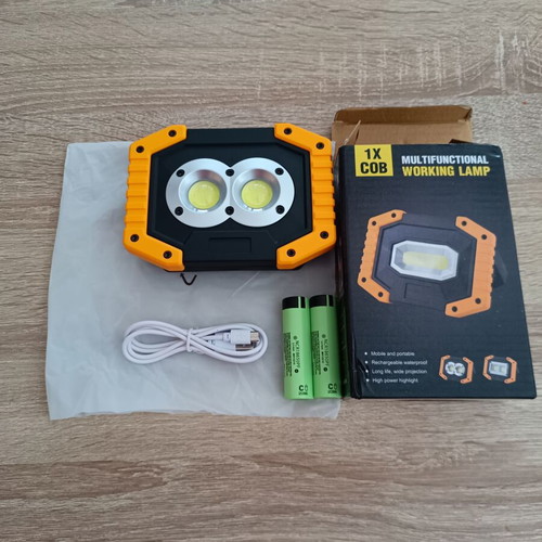Προβολέας εργασίας επαναφορτιζόμενος LED COB 20W 2000lm καινούργιος, αδιάβροχος IP65