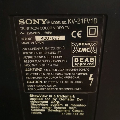 Sony KV-21FV1D 21" Combo TV with built-in VCR VHS video player