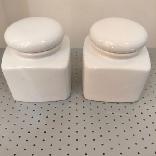 Vintage Bravo Coffee Greece porcelain coffee and sugar containers, 90 years anniversary