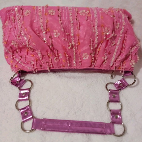Pink shoulder bag new with sequins