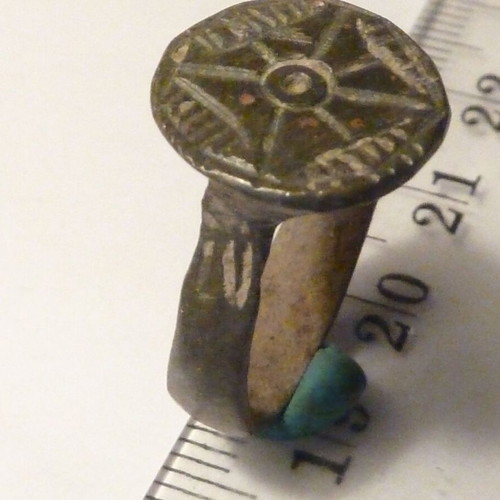 Antique Revival Bronze Ring with Cross used