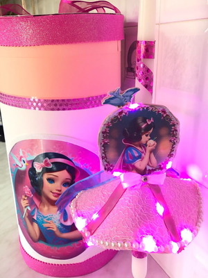 Candle with princess new with lighting and handmade box