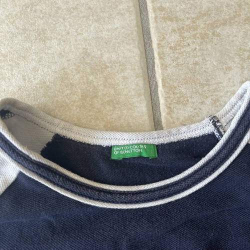 United Colors of Benetton blouse used, size M, white and blue