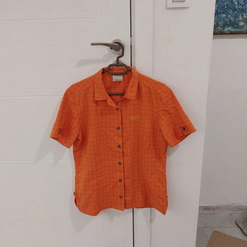 Jack Wolfskin Women's Travel Button Down Shirt Size Small UK10 Orange used