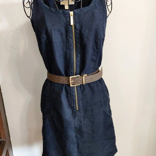 Michael Kors dress 100% linen dark blue size small like new