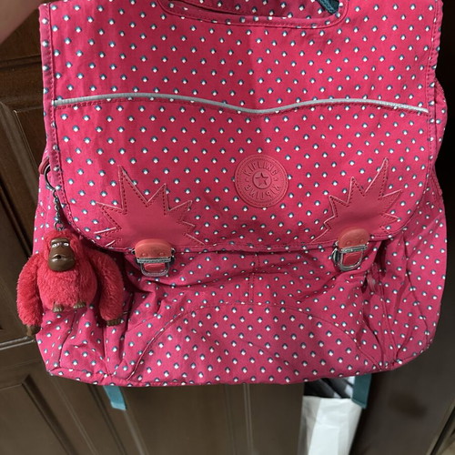 Kipling school bag fuchsia retro style