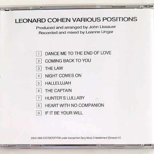 Leonard Cohen Various Positions CD new