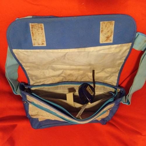 WWF "ACT NOW" blue school shoulder bag