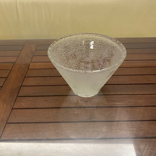 Glass salad bowl new large frosted glass