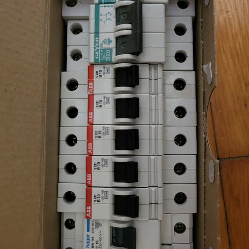 Rail fuses used, set with Hager, ABB, Geyer
