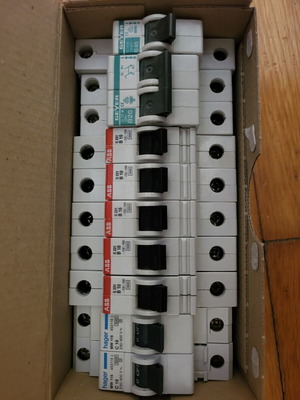 Rail fuses used, set with Hager, ABB, Geyer