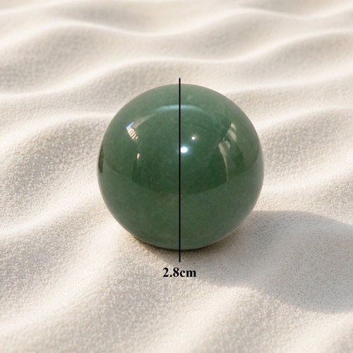 Decorative desk sphere with rosewood base and aventurine stone