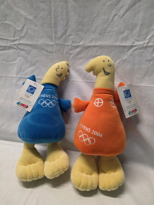 Μασκότ Αθήνα 2004 Φοίβος και Αθηνά καινούργιο