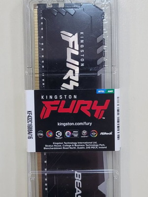 Kingston Fury Beast 16GB DDR4 RAM 3200MHz καινούργια σφραγισμένη