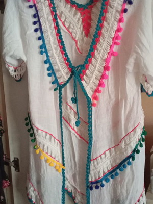 Boho kimono cotton caftan one size like new multicolor