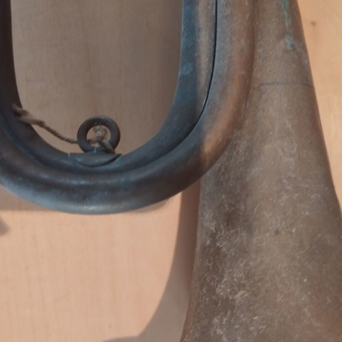 Old brass wind instrument used, decorative