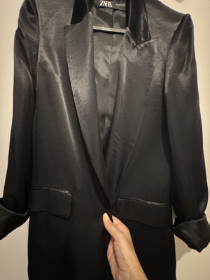 Zara satin blazer like new, black, size S