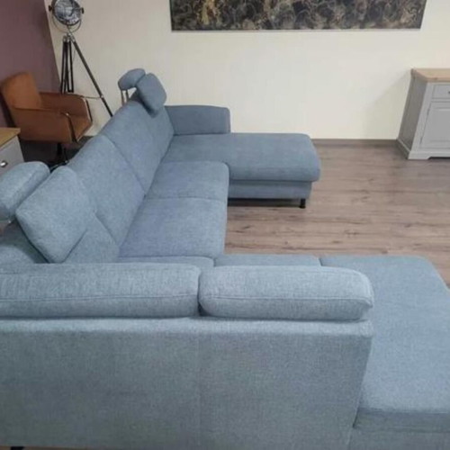 Blue Corner P-Shaped Fabric Sofa LS404520 New