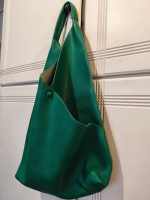 Hobo bag shoulder green eco leather new
