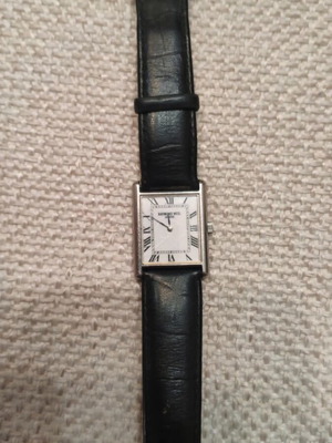 Raymond Weil Genève 5767 men's dress watch, black leather strap