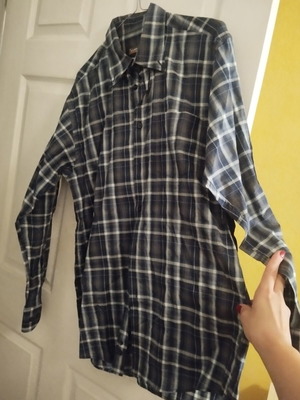 Men's checked shirt XL used, blue shades