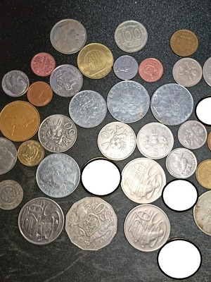 Ξένα νομίσματα μεταχειρισμένα, πακέτο 36 τεμαχίων (1920-2001)