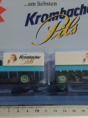 H0 scale truck with trailer Krombacher beer advertisement new