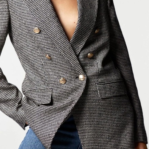 Zara textured blazer like new with double button closure