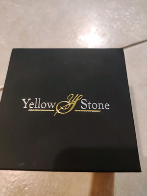 Yellow Stone wristwatch women's new with black leather strap