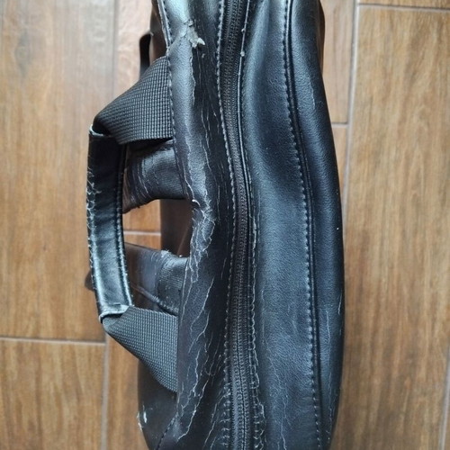 Moleskine leather laptop backpack used, black