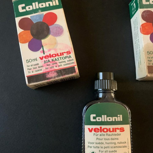 Collonil Velours collectible dyes used, 1970s vintage