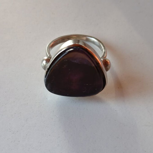 Silver ring with amethyst, handmade, size 56-57