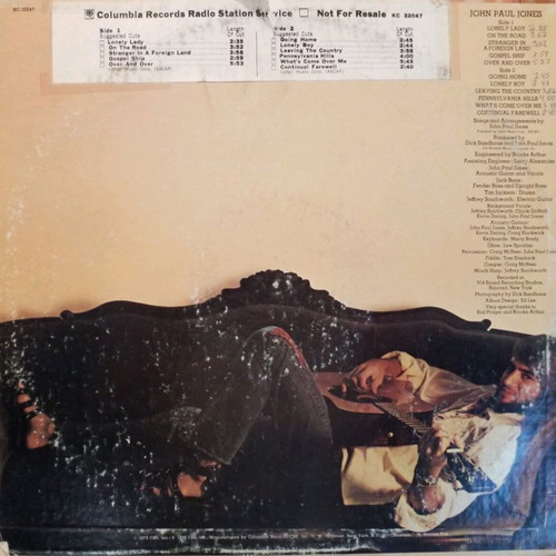 John Paul Jones vinyl LP used, 1973 Columbia album
