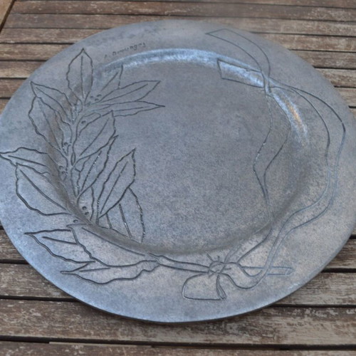 Engraved metal plate used, artwork by Achilleas Drougas for Intracom 31.5 cm