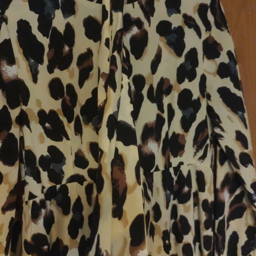 Leopard turtleneck dress with scarf/belt, size M, like new
