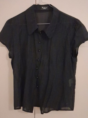 S.Oliver see through shirt with collar, like new, cotton and silk