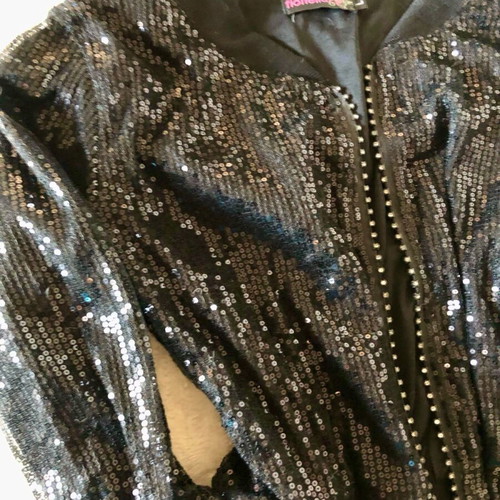 Bomber jacket with sequins Fionella Rubino like new, black