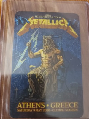 Metallica Concert Card Athens Greece 2026 new