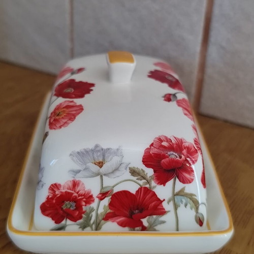 Elan Gallery porcelain butterdish used with poppy flower design