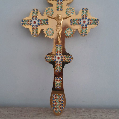 Metal blessing cross new 30x20 cm