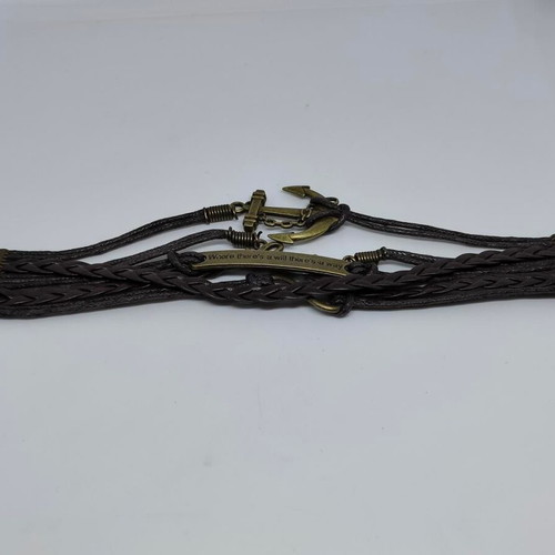 Unisex Vintage Bracelet with Anchor and Message Like New