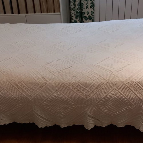 Hand-Knitted Blanket used with very fine needles