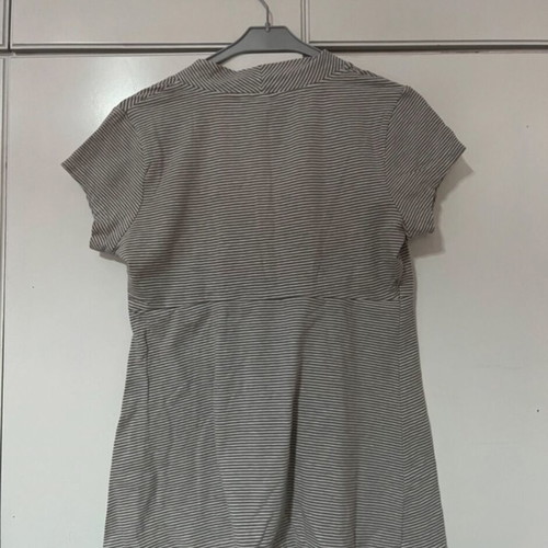 Striped blouse with V-neck in A-line from H&M, used, size M