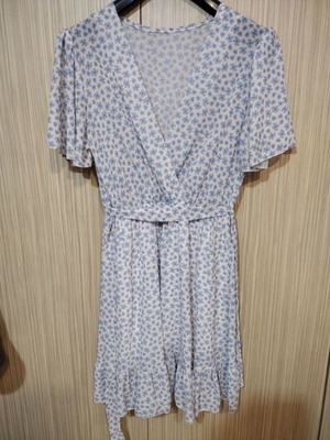 Short wrap dress used, size S, blue