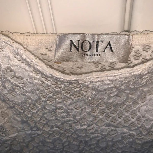 White set with lace top and transparent overlay, like new