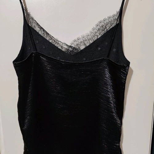 Zara black lingerie top with lace and studs, like new, Small