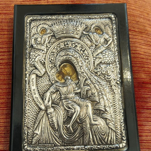 Silver Icon of Panagia 950 Silver with Certificate, like new